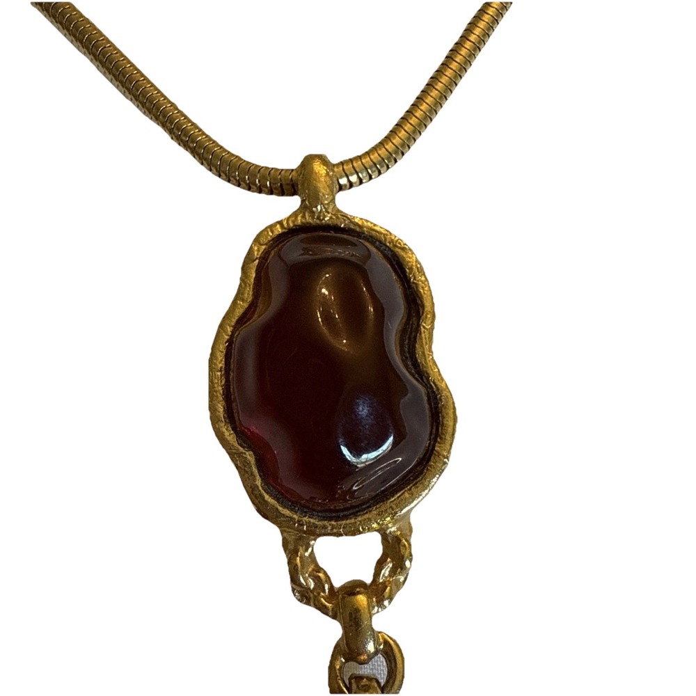 Givenchy Statement Double Drop Pendant Necklace S… - image 3